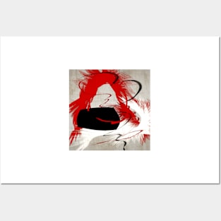 fly black red white abstract geometric digital painting Posters and Art